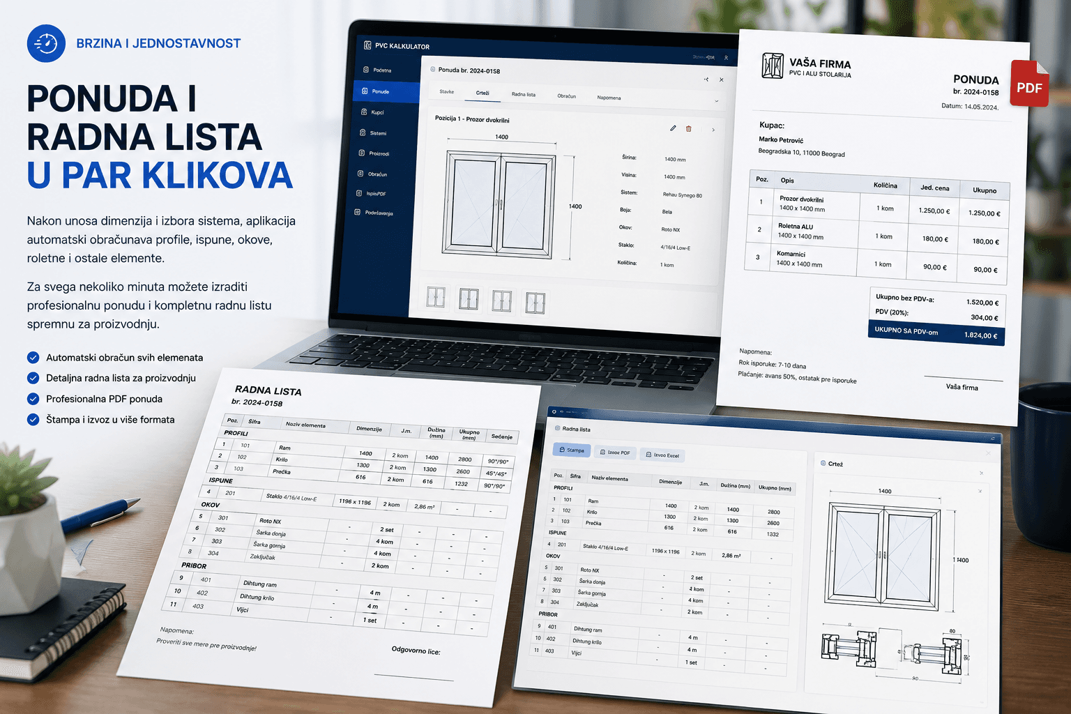 Ponuda i radna lista u par klikova